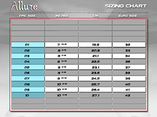 Epic Skates Epic Allure Light-Up Quad Roller Skates, White, Ladies 8 #TOP4