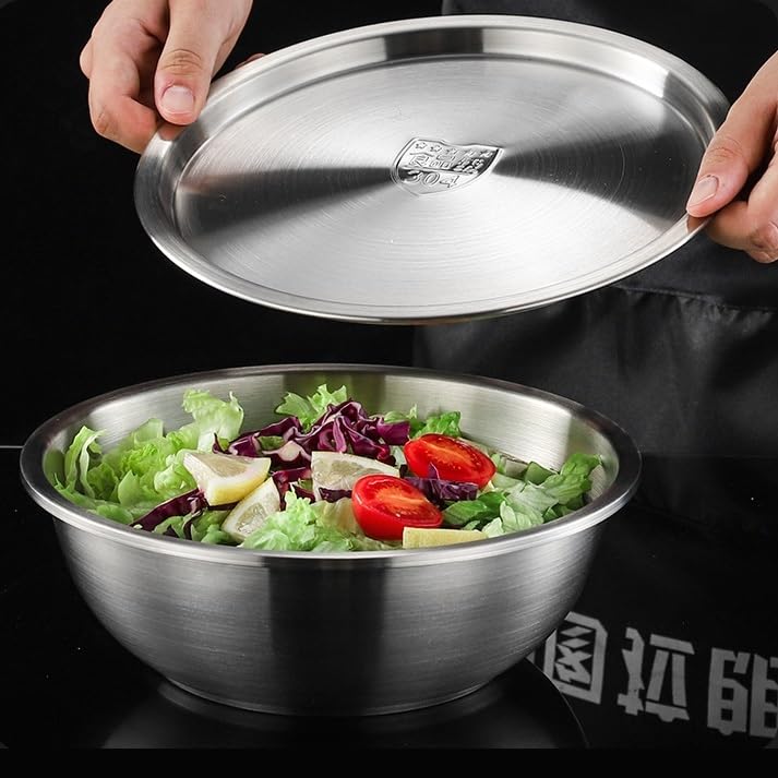 Cuenco de acero inoxidable 304 recipiente de cocina de 24 cm con tapa 3