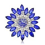 Wedding Brooches for Women, Silver Crystal Broaches Brooch Pins Wedding Brooches Bouquet Kit, Sapphi