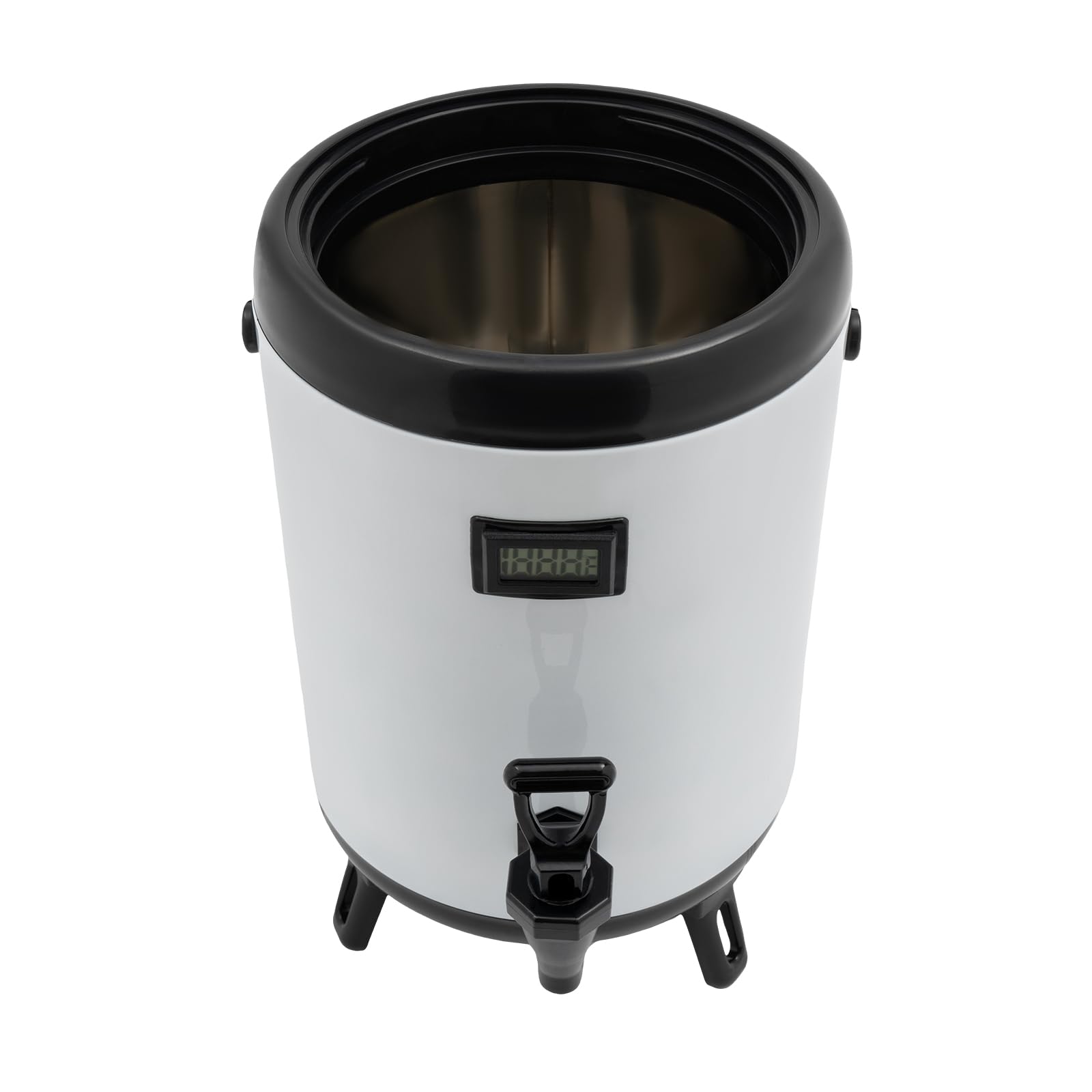 Distributore di bevande isolato in acciaio inox, 8 l, distributore di bevande calde e fredde, con termometro, rubinetto per caffè, cioccolato, tè al latte, succo, termico, 12 ore (bianco)