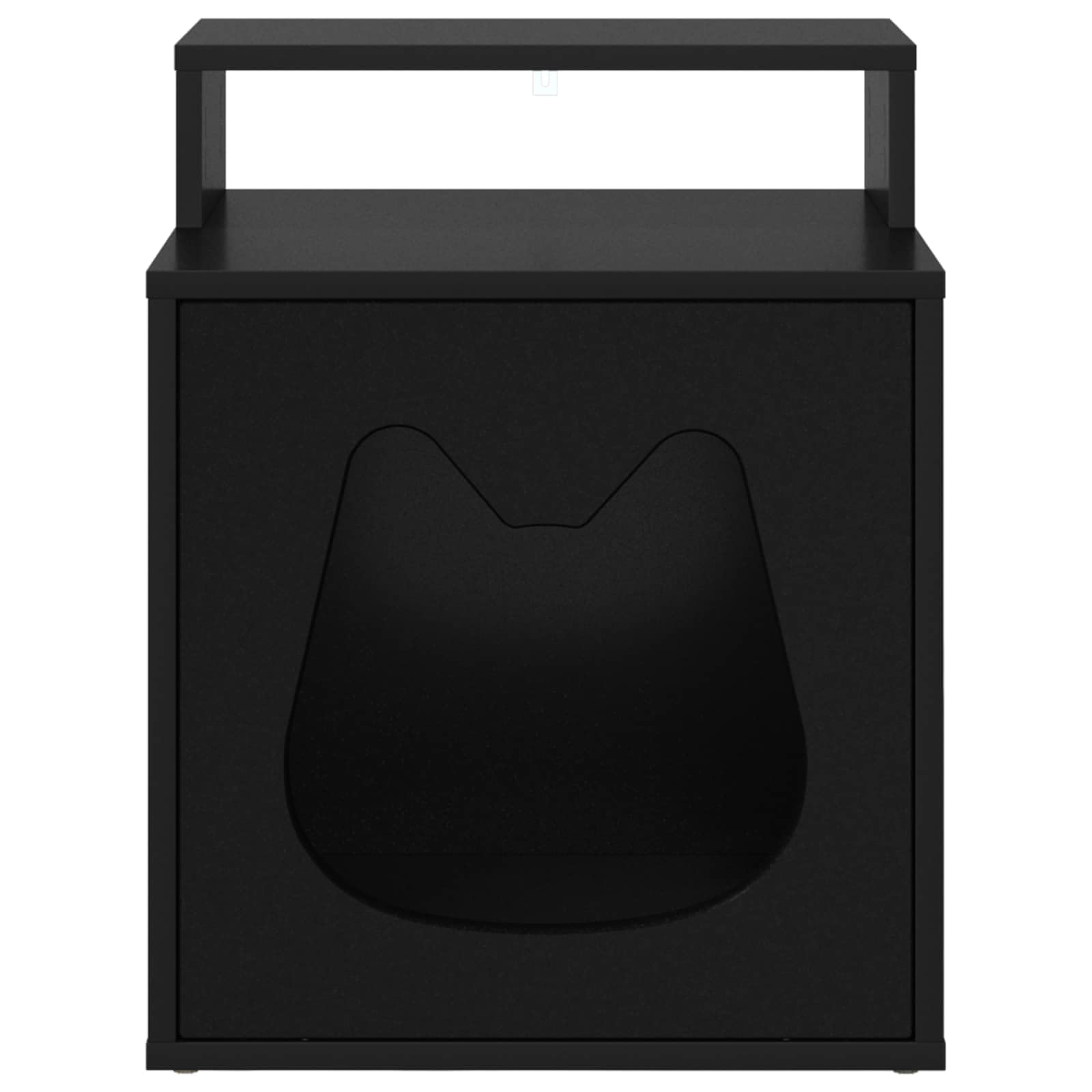Katzenhaus Schwarz 42,5 x40 x 53,5 cm - Moderne Katzenhöhle aus Holzwerkstoff für drinnen, Katzenhütte und gemütlicher Rückzugsort für das Wohnzimmer