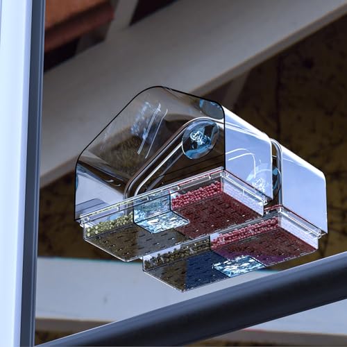 Yieach YIEACH-BIRDCAGE FANG Window Bird Feeders With Strong Suction Cups And Removable Feed Tray,Clear Bird Feeders thumb #7