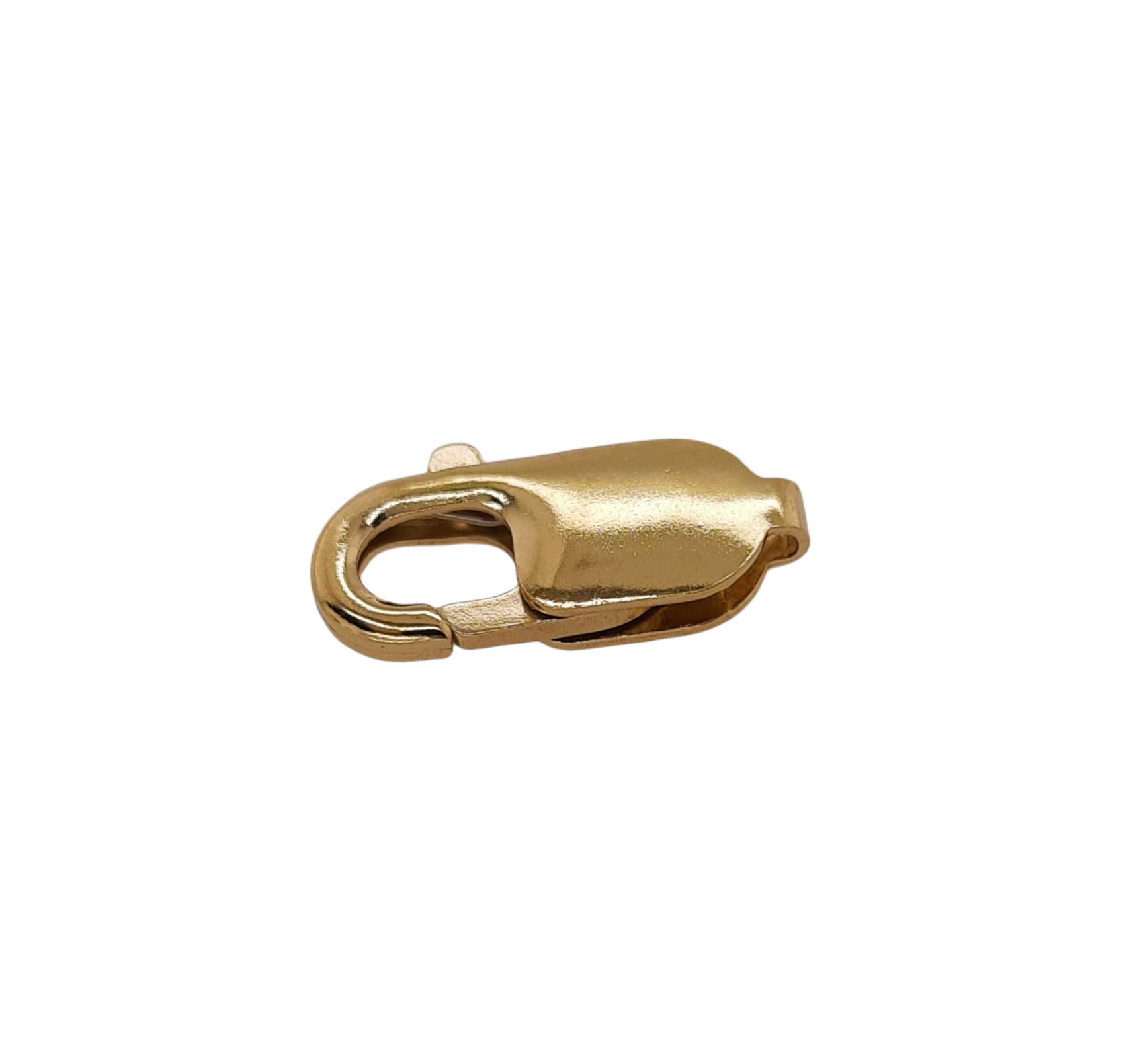 Cierre de langosta ovalado de oro amarillo macizo de 13,6 mm para cadenas y collares