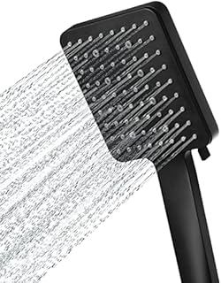 Newentor Shower Head High Pressure with 6 Spray Modes, Power Shower Head, Large Water Saving Shower Head Black