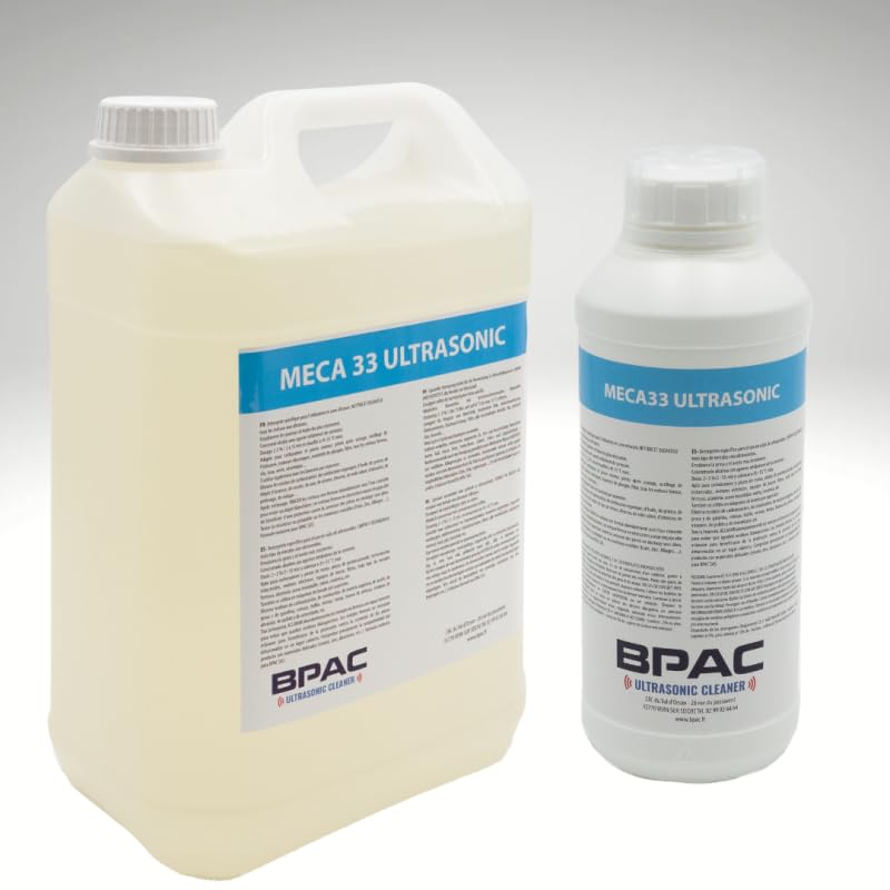 BPAC MECA33 Détergent Mécanique et Industriel - Nettoyant Ultrason Puissant pour Mecanique - Solution Dégraissante Fabriquée en France - 1 Litre - Economique : dilution de 2 à 5%