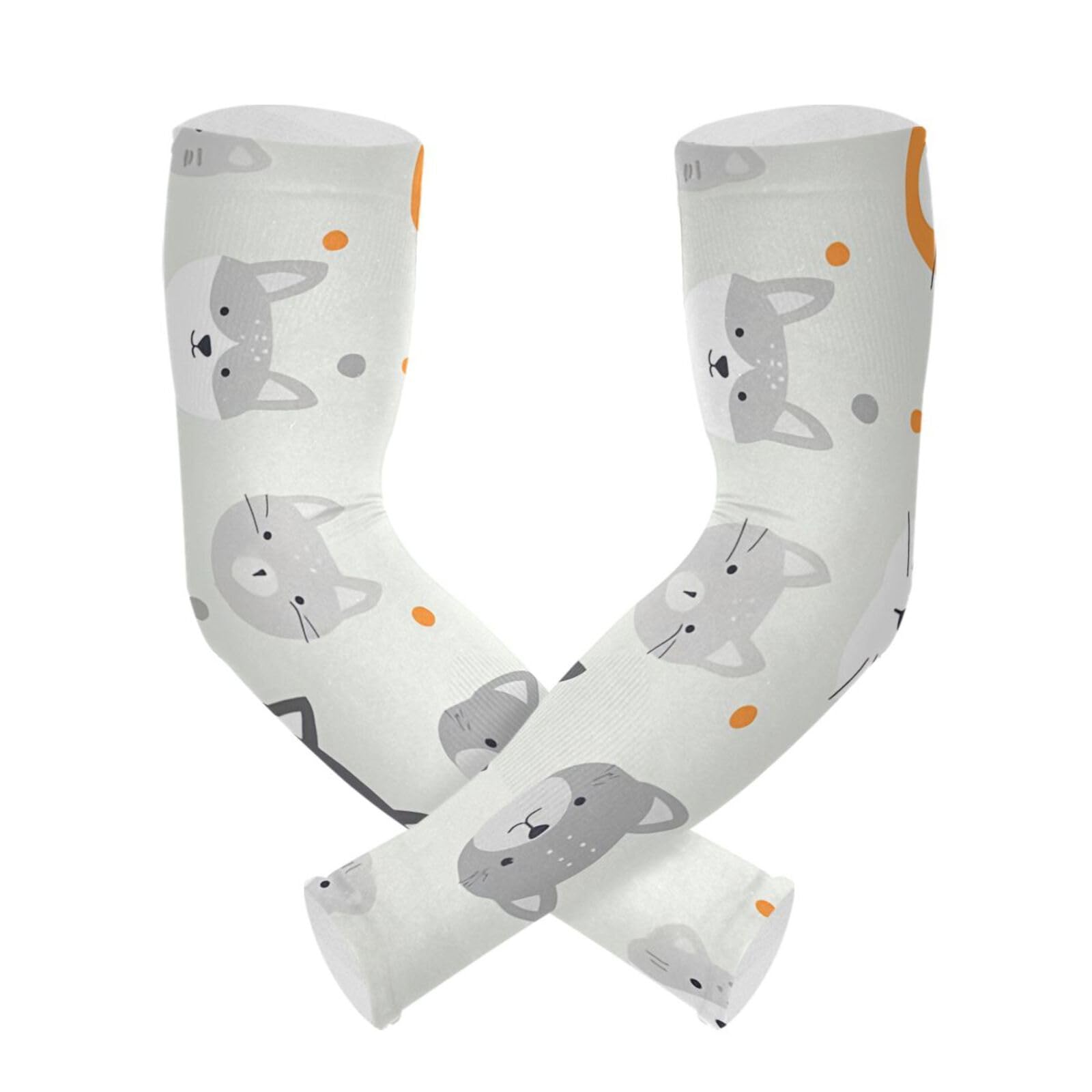 PaChyLuu Cute Animal UV Sun Protection Arm Sleeves Cooling Compression Arm Sleeves with Thumb Hole for Men Women Golf Volleyball