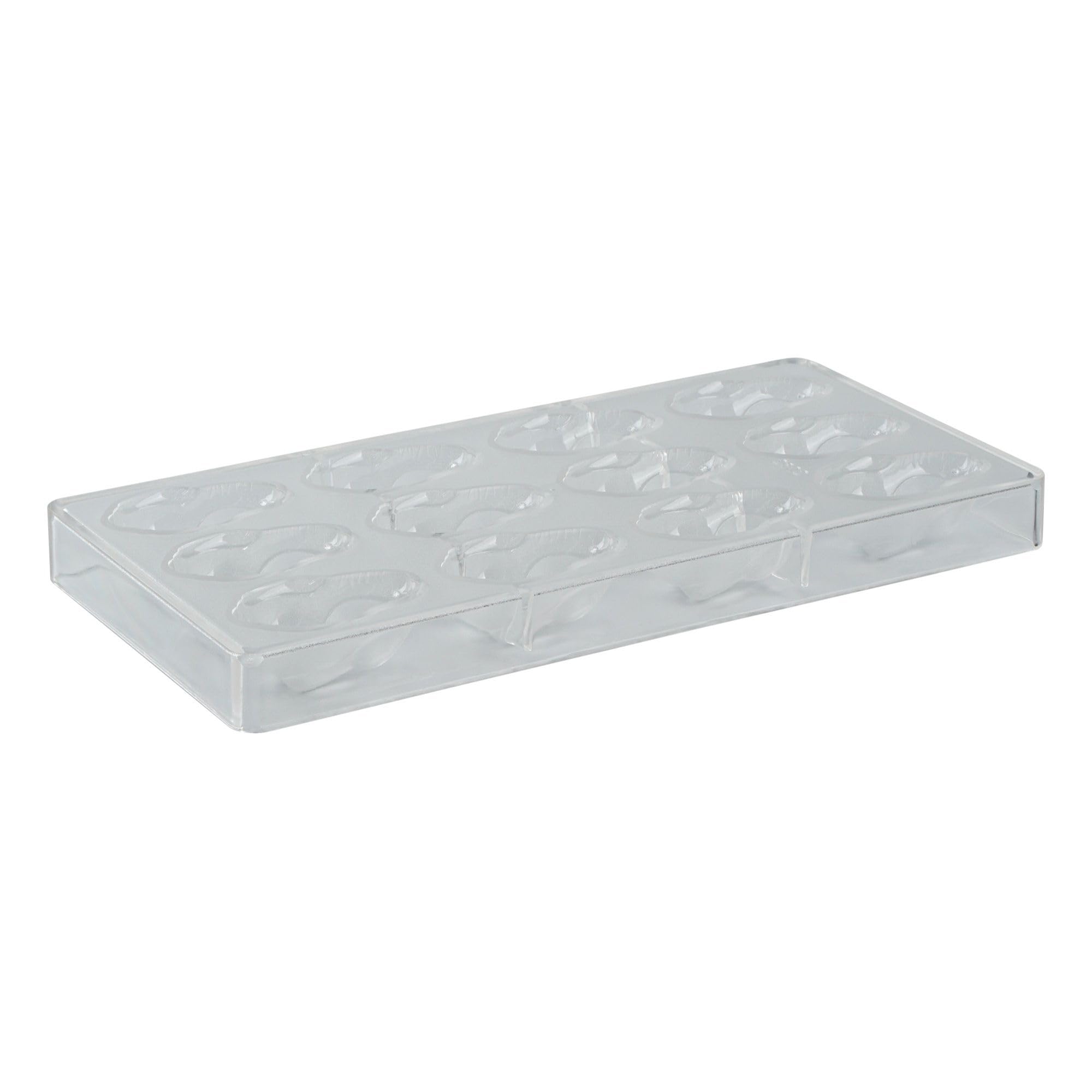 Restaurantware Pastry Tek Schokoladenformen, 27,7 x 13,5 cm, 10 gefrierbare Hasenförmige Süßigkeitenformen, 12 Mulden, spülmaschinenfest, transparent, Polycarbonat, Schokoladenformen, leicht zu lösen
