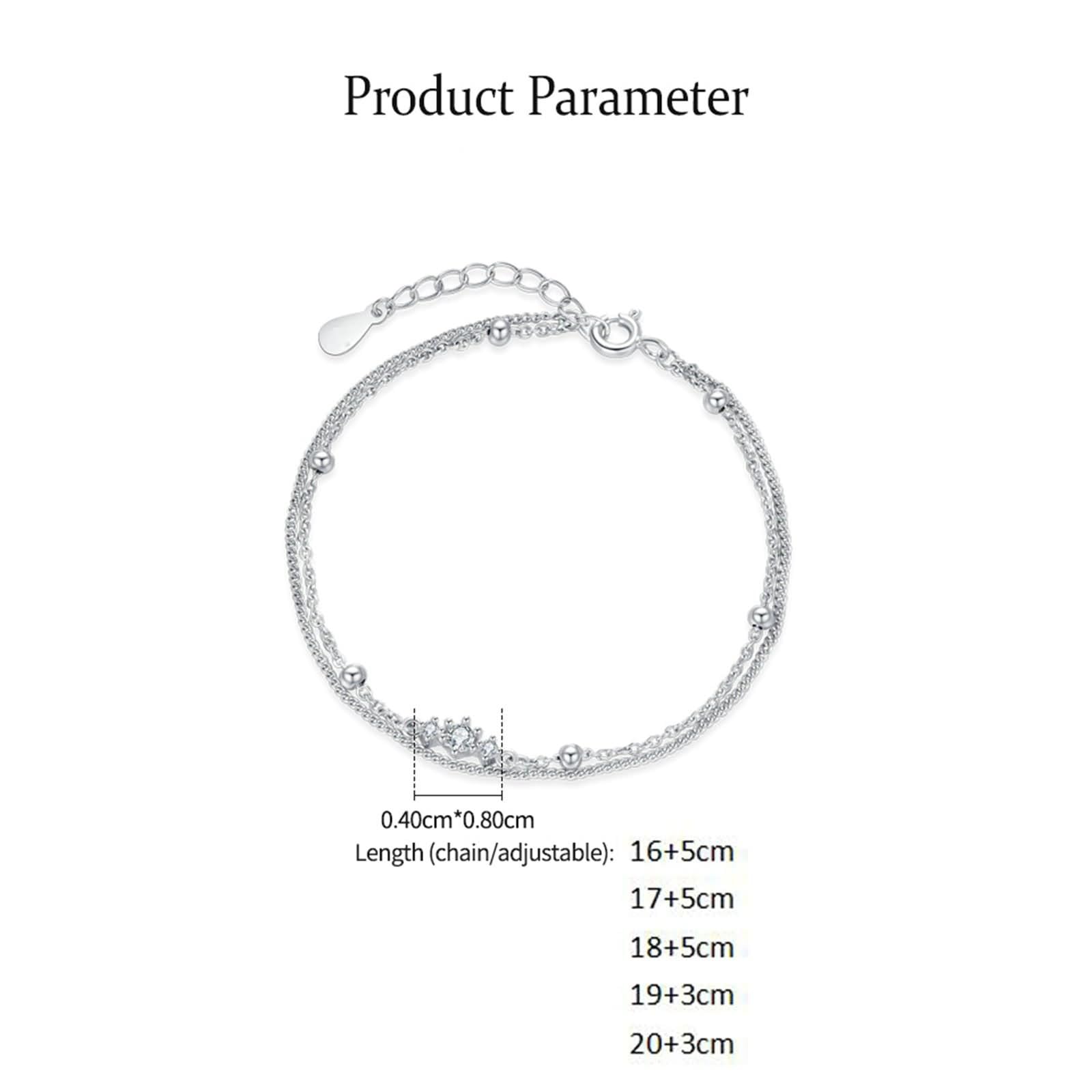 Pulseras para mujer, pulsera de doble capa con cuentas y moissanita, regalos únicos para mujer