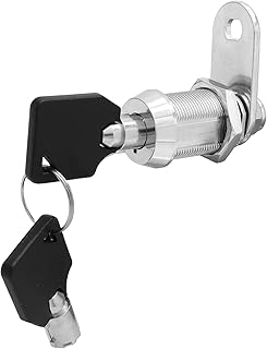 Moicstiy 1Pack Cam Lock, 7/8 Inch Cylinder Cabinet Locks with Keys Chrome Finish RV Lock Replacement Zinc Alloy Secure Drawer Lock for File Cabinet, Mailbox, ATM