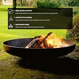 MOODZ Outdoor Living Palenisko ze stali Corten o grubości 3 mm, 80 cm, do ogrodu, palenisko do użytku na zewnątrz i na ognisko ze stali kortenowskiej (Ø 80 cm)