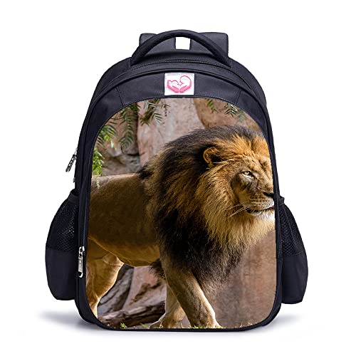Sac à dos enfant Lion ergonomique pour ranger facilement les cahiers d'école