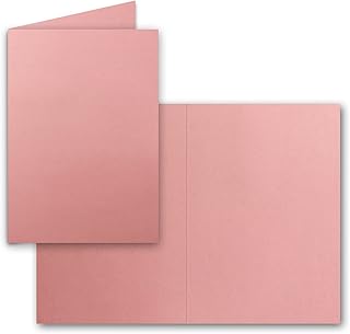 FarbenFroh - Lote de 50 tarjetas plegables (B6, 12 x 17 cm), color rosa