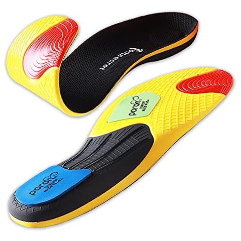 New FOOTSECRET Running Athletic Insoles for Moderate Intensity Sports and Fitness, Shock Absorption for Plantar Fasciitis with Medium Arch Support and Soft Cushion (M, Black) Cover