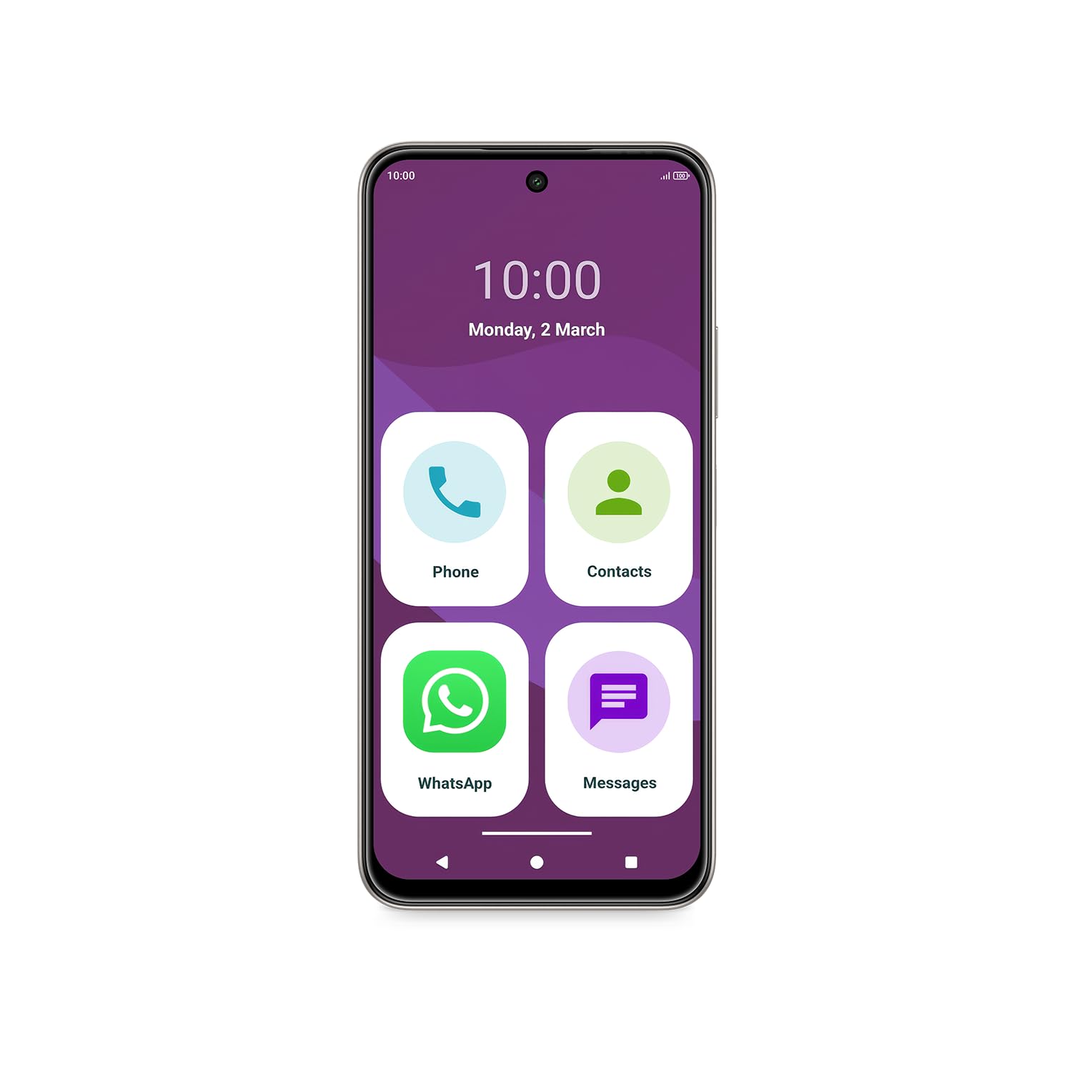 SPC Zeus 2 Elite - Smartphone para Mayores con Pantalla 6,7” y 128GB Memoria | Triple CAM 50MP, NFC y Carga rápida | Modo fácil, Iconos XL y Compatible con App Control y ubicación remota – Plateado