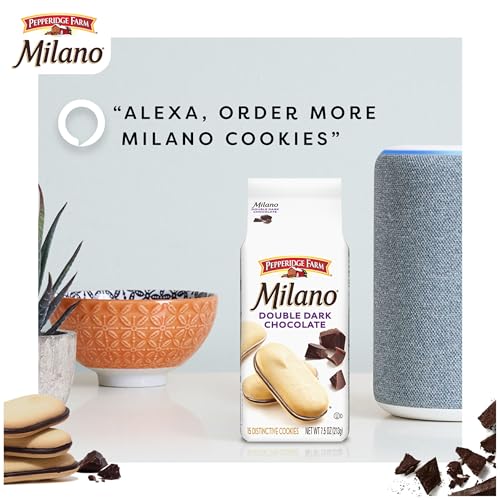 Image of Pepperidge Farm Milano Double Dark Chocolate Cookies, 7.5 OZ Bag (15 Cookies) (Pack of 2)