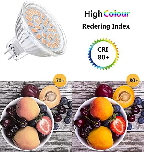 Gainwin MR16 LED Bulbs, No Flicker, AC/DC 12V GU5.3 LED Lights, Cool White 6000K, 5W Equivalent to 40W Halogen 450LM, 120° Beam Angle, Non-Dimmable for Spotlight Downlights Ceiling Light, Pack of 6