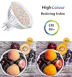 Vlio 6er MR16 GU5.3 LED Lampen Warmweiß 5W Ersatz für 40W Halogen Kein Flackern 3000K 450 Lumen LED Birne Leuchtmittel 120° Abstrahwinkel Spot Nicht Dimmbar AC/DC 12V