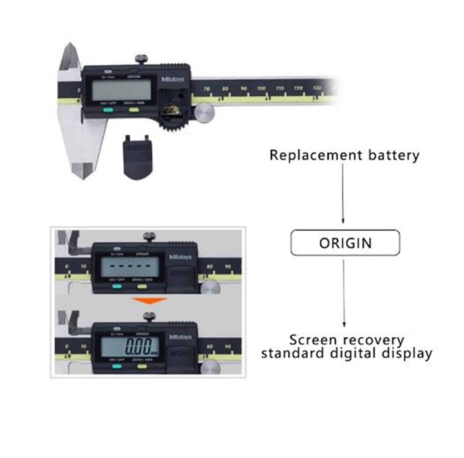 Suwmiarka cyfrowa, LCD Cyfrowe Cyfrowe zaciski Vernier 6 cali 150 300 200mm 500-196-20 Gauge Elektroniczny pomiaru ze stali nierdzewnej(150mm)