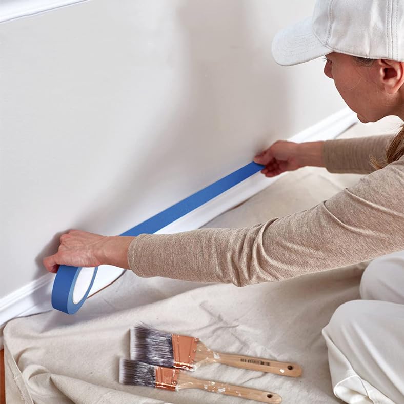 Blue Masking Tape 20mm X 50m, Painting Walls Decorating Artist Craft Easy Peel 2 Roll Pack - View #5