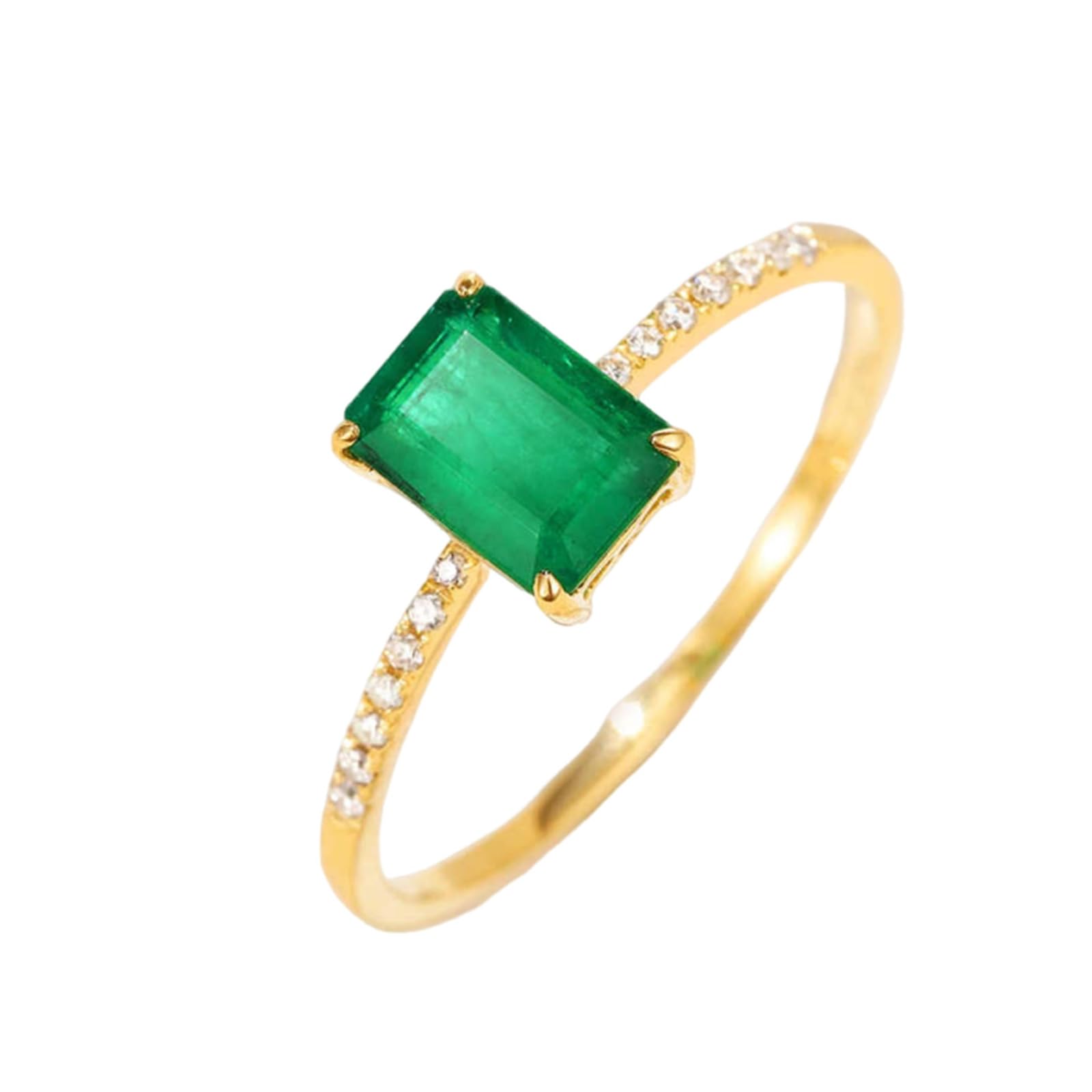 Anillo de compromiso para mujer, oro auténtico, anillo de compromiso, solitario de 1 ct, diamante cultivado en laboratorio