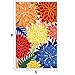 Colorful 5x8 Outdoor Area Rug Washable Multicolored Patio Rug Tropical Botanical Floral Chenille Waterproof Outdoor Carpet for Living Room, Deck, Backyard, Porch, Rainbow