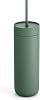 Fellow 20 oz Carter Cold Water Bottle for Water, Iced Tea, Coffee, Smoothies, Iced Coffee & more - Stainless Steel Vacuum-Insulated Iced Coffee tumbler with Spill Resistant lid and straw - Smoke Green
