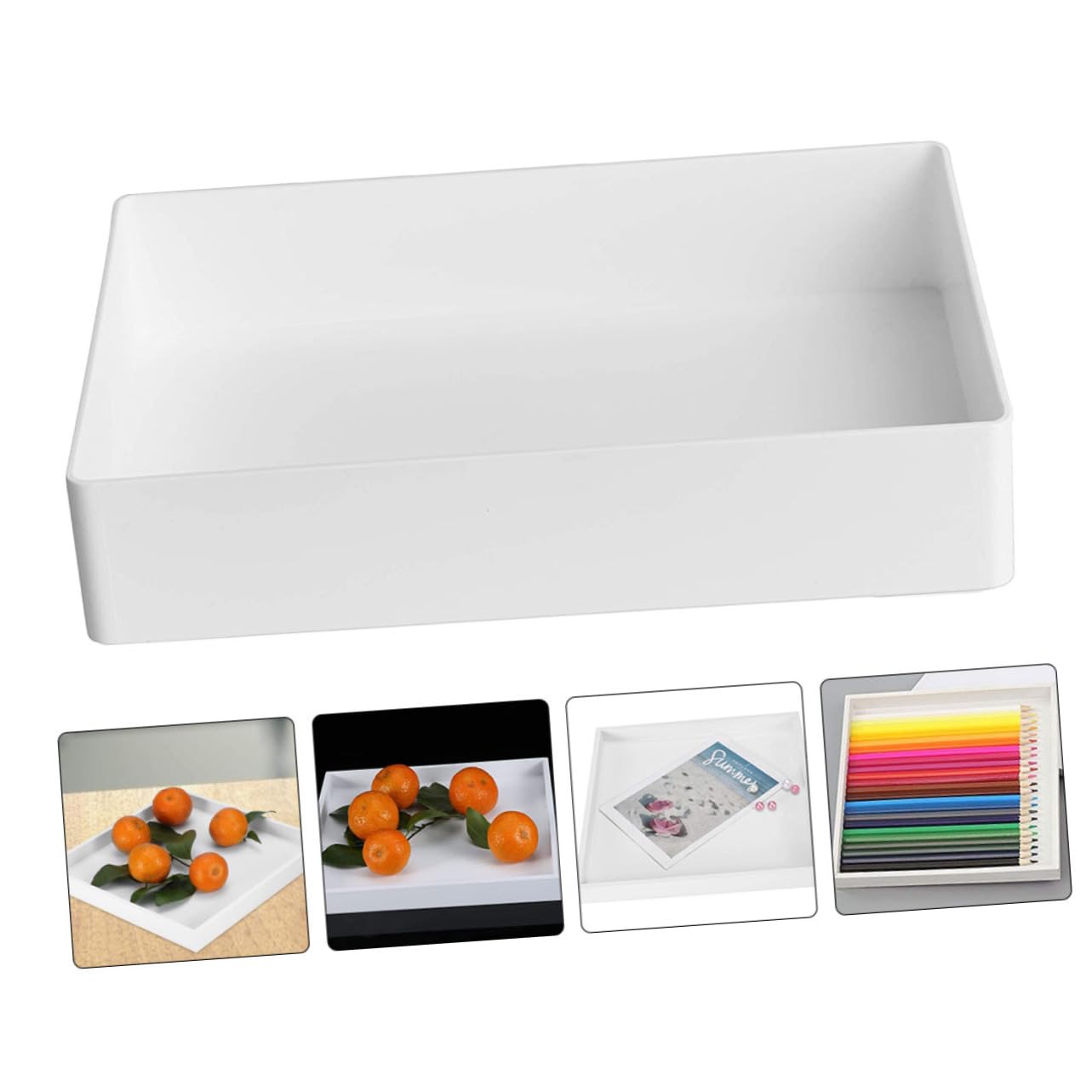 Zerodeko Plateau de Laboratoire Bac de Rangement Étanche en Polypropylène Blanc Organisateur Utilitaire Résistant aux Acides et Bases pour Petits Consommables et Flacons