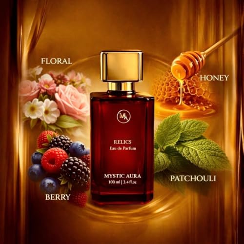 Image of MYSTIC AURA Relics Pour Femme | Eau de Parfum for Women | 100 ML | Fruity Floral Fragrance, Long-Lasting, Luxury, Vegan & IFRA Compliant