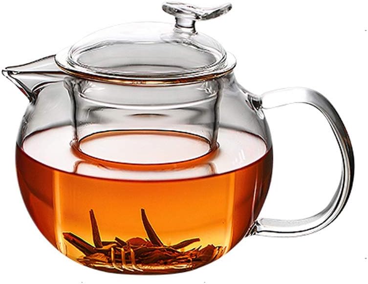Teapot Teapots 600ml Heat Resistant Glass Teapot Flower Tea Set Kettle Coffee Tea Pot Drinkware Set Strainer Teapot Glass Teapot Tea Kettle (Size : 1000ml)