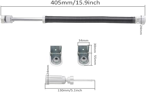 Miniatura 8 de HTTMT - Muelle wRoller Persiana de cortina colgante para tubo de 0.984 in PN ET-BLIND-SB014-4-BLANCO