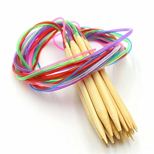 Celine Lin 18 Sizes 32 Inch"(80Cm) Colorful Circular Bamboo Knitting Needles Crafts Knitting Tools(2Mm-10Mm) #TOP5