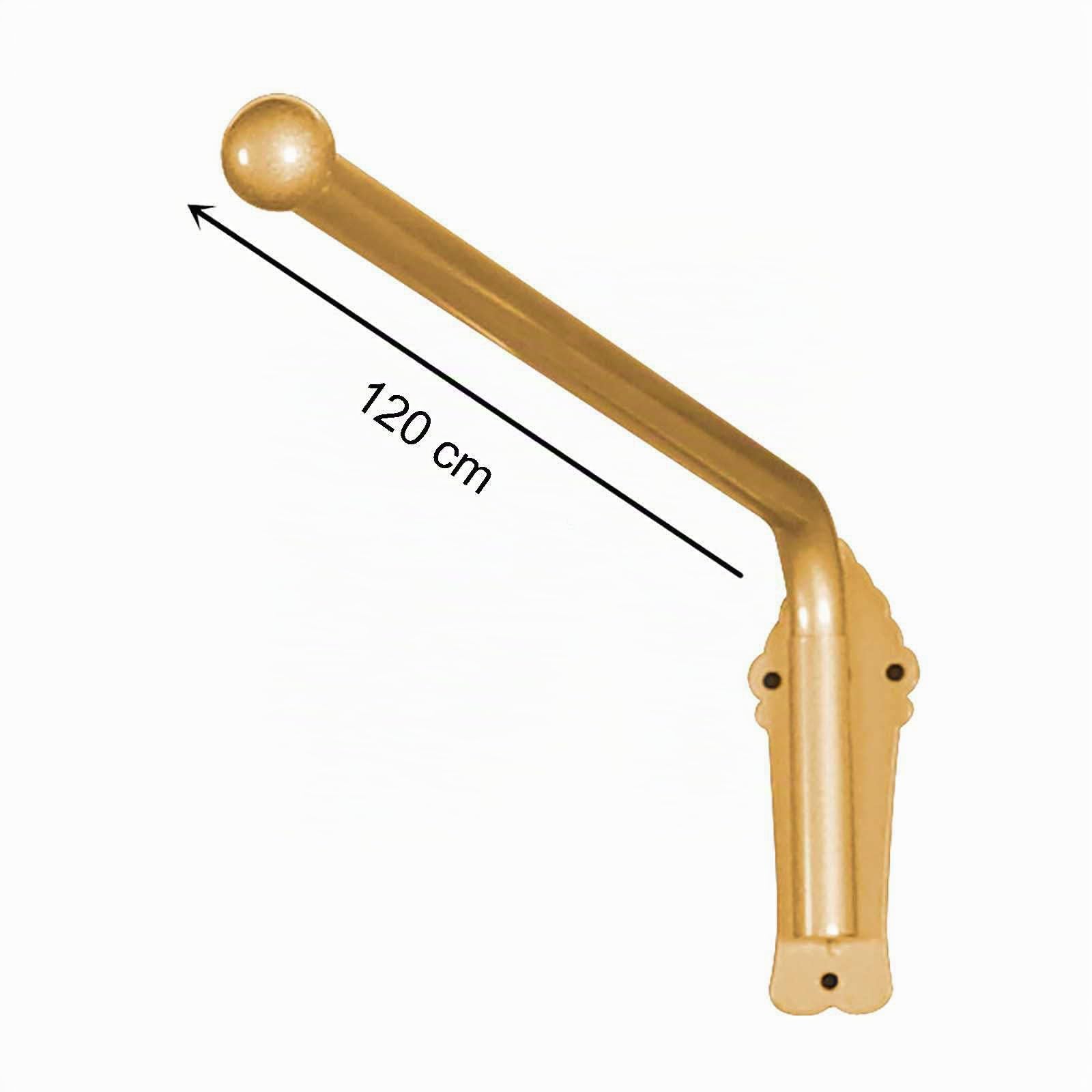 Robustes Bras Oscillant Tringle à Rideau Avec Supports, Flexible Tringle à Rideau Pivotante 25mm Diamètre,Embouts Ronds Décorer Présentoir à Rideaux Pour La Fenêtre Porte-Or-120CM