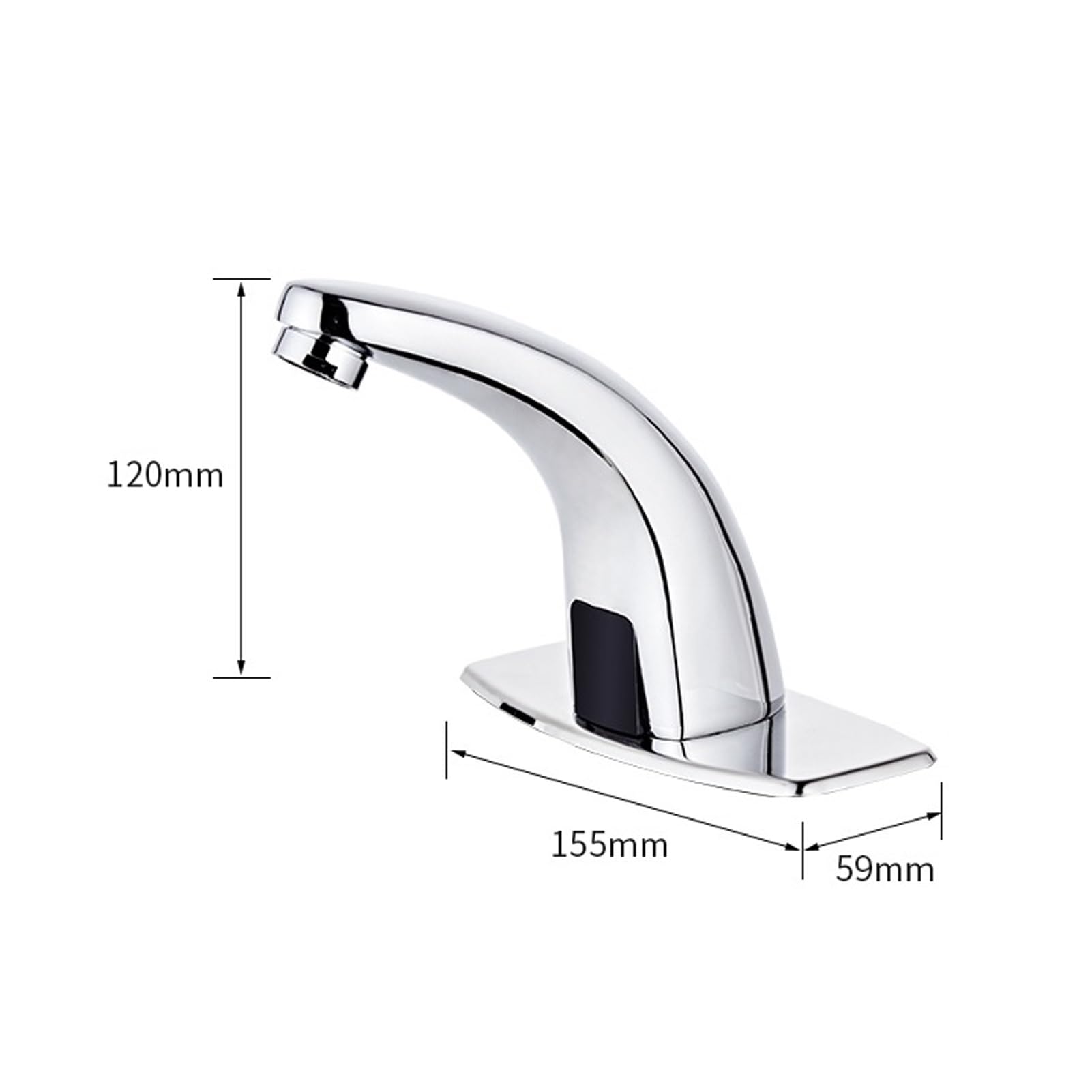 Grifo automático con Sensor, Grifo Inteligente de Agua fría y Caliente, Alimentado por batería de CC, se apaga automáticamente en 1 Segundo (Agua de aleación 2).
