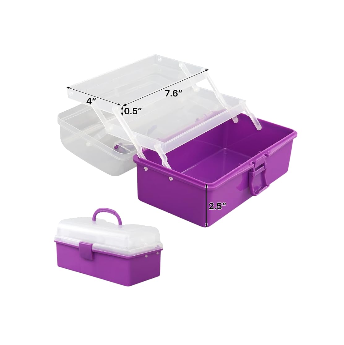 3-Tier Portable Tackle Box Fishing Camping Organizer Storage Box w/Handle