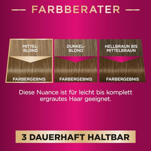 Foto von Palette Intensiv Creme Coloration 7-0/500 Dunkelblond Stufe 3 (3 x 115 ml), Permanente Haarfarbe für bis zu 8 Wochen intensiven Farbglanz & 100 % Grauabdeckung