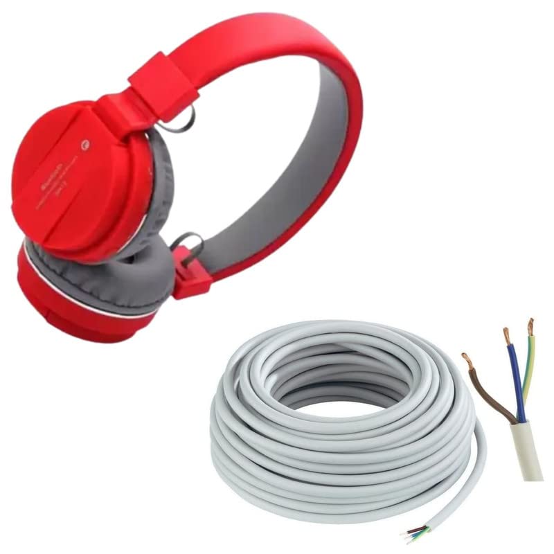 Cospex Combo Pack of 2 Items - Comfortable On-Ear Bluetooth Wireless Headphone, 3 core Round Copper Wires and Cables 2.5mm for Domestic and Industrial Electric Connections 1 Meter-image-32