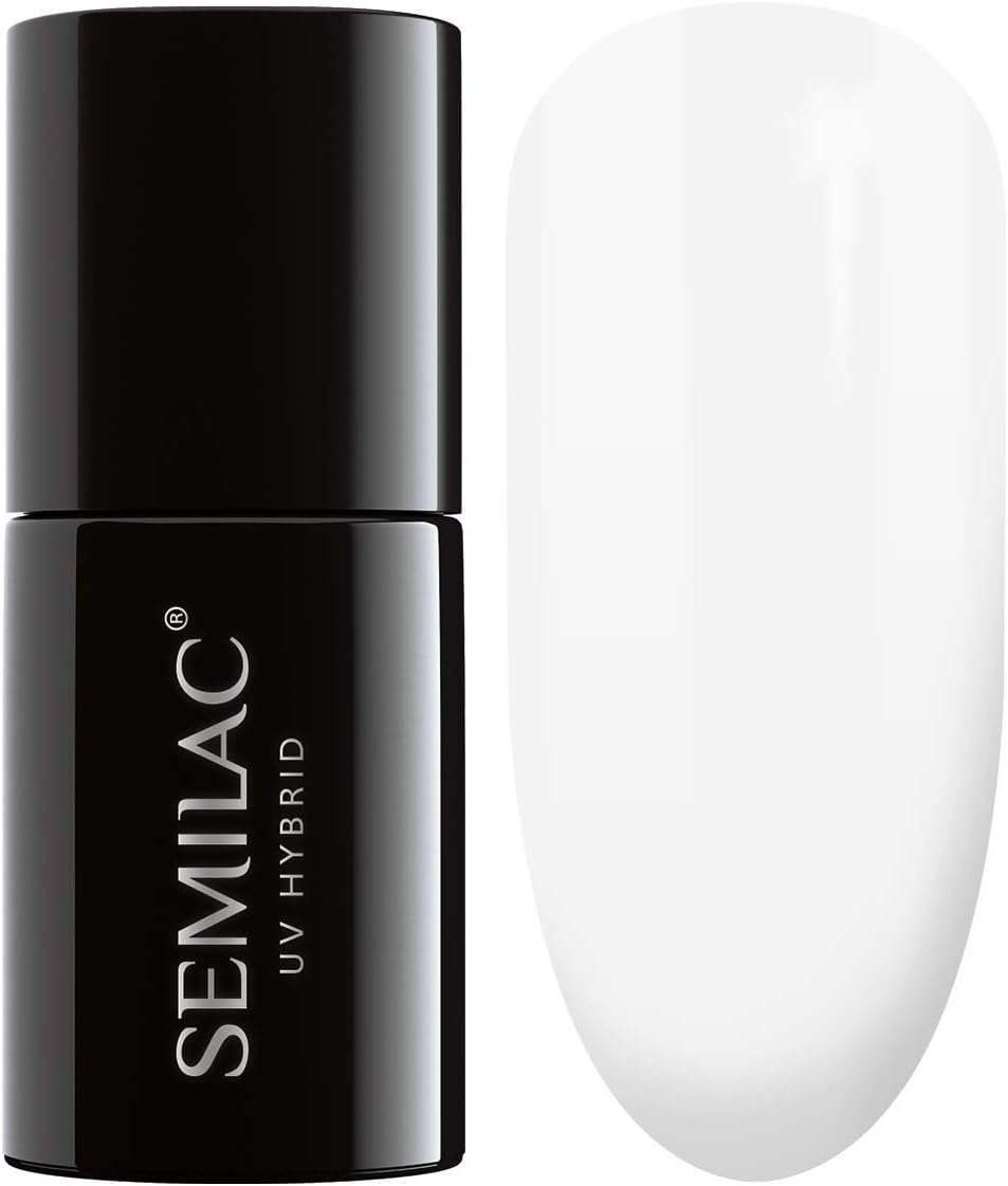 SemilacGel Nail Polish | Long Lasting and Easy to Apply | Perfect for Home and Professional Manicure and Pedicure - 001 Strong White UV Gel Nail Polish, 7 ml.
