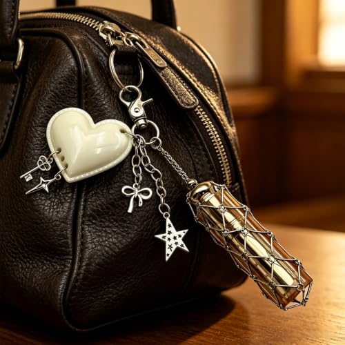 Fermoir en forme de cœur avec pendentif à facettes de sac
