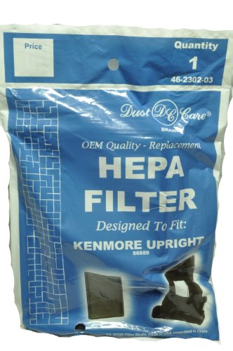 Kenmore Upright Vacuum Cleaner Hepa Filter, Dust Care Replacement Brand, designed to fit Kenmore Upright Vacuum Cleaner Model 86889, Panasonic MC-V199H #40324