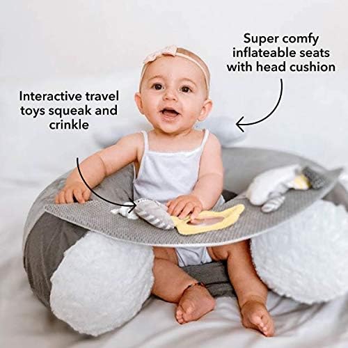 Nuby Sit-Me-Up Baby Seat, Cloud & Star, Inflatable Sit & Play Floor Seat With Tray And Baby Toys