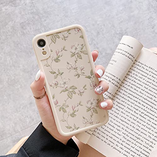 Ztofera Compatible With Iphone Xr Case For Girls Women, Floral Flower Pattern Design Silicone Case, Slim Shockproof Tpu Protective Bumper Case Cover For Iphone Xr, Beige #TOP3