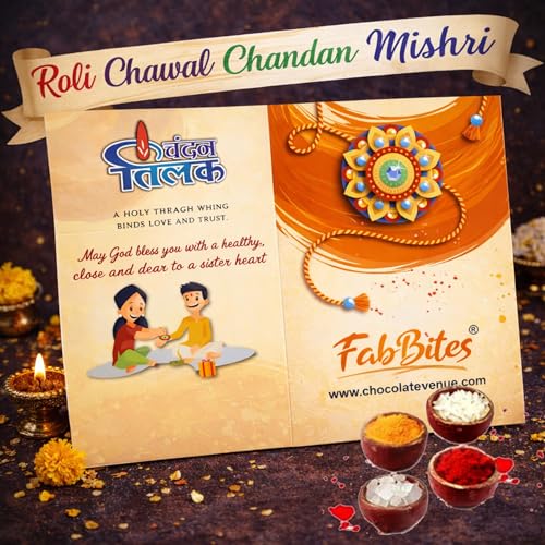 Image of Fabbites Rakhi and Lumba Set for Bhaiya Bhabhi, Designer Premium Peacock Evil Eye Rakhi for Brother and Bhabhi with Rakshabandhan Greeting Card,Tilak,Chawal for Bhai n Sister in Law