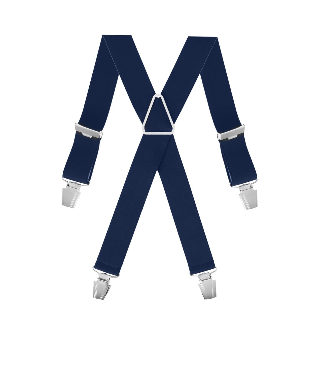 Gaspard Men's Braces Wide Plain, Durable Elastic and Extra Strong Clips, X-Shaped Model, Made in France