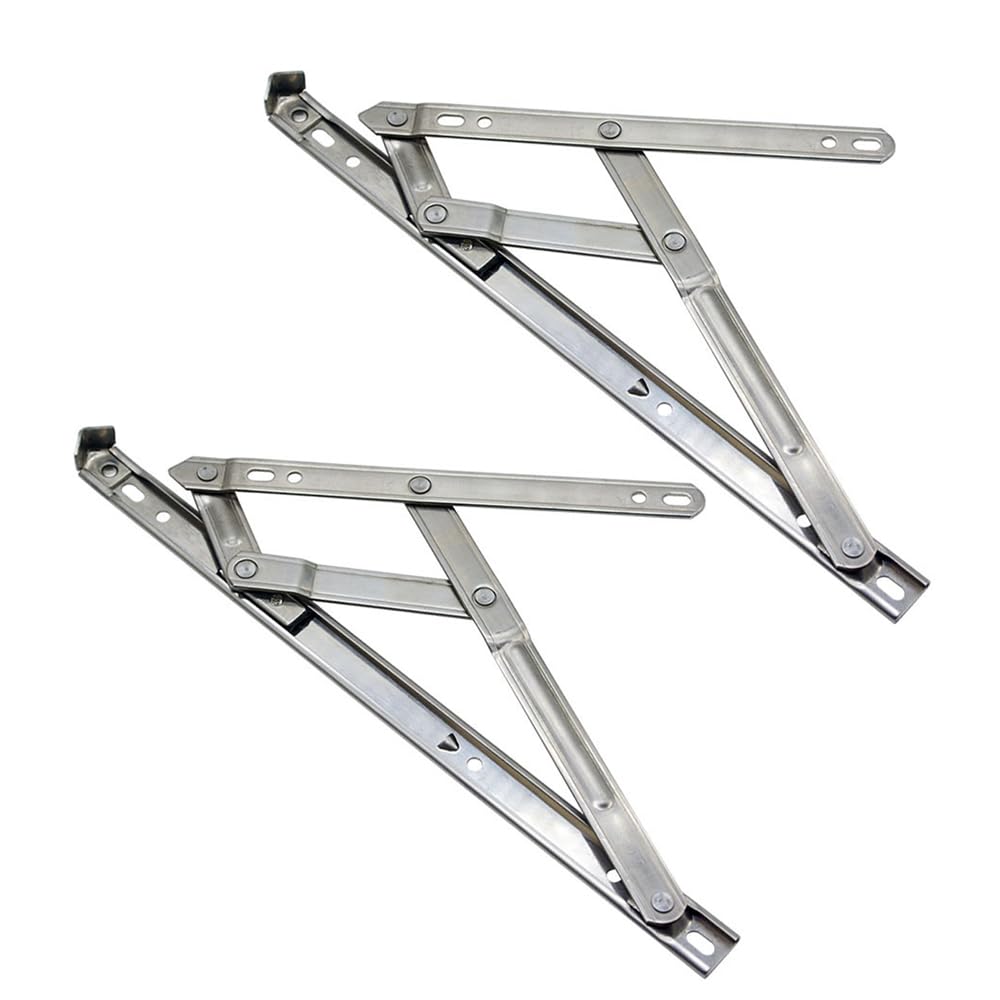 Pair of Window Hinges, 14 inch Stainless Steel Window Stays, 15mm Stack Height, Universal Window Friction Stay Hinges for Home Office School (Top Hung)