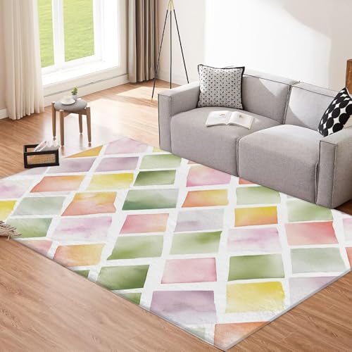 Tapis antidérapant lavable résistant aux taches rose 180x270
