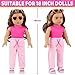 American 18 inch Doll Clothes and Accessories Travel Bag Set Including Pink Top Pants Sunglasses Camera Toy Cell Phone Hair Ties and Bracelet Fit for 18 inch Doll