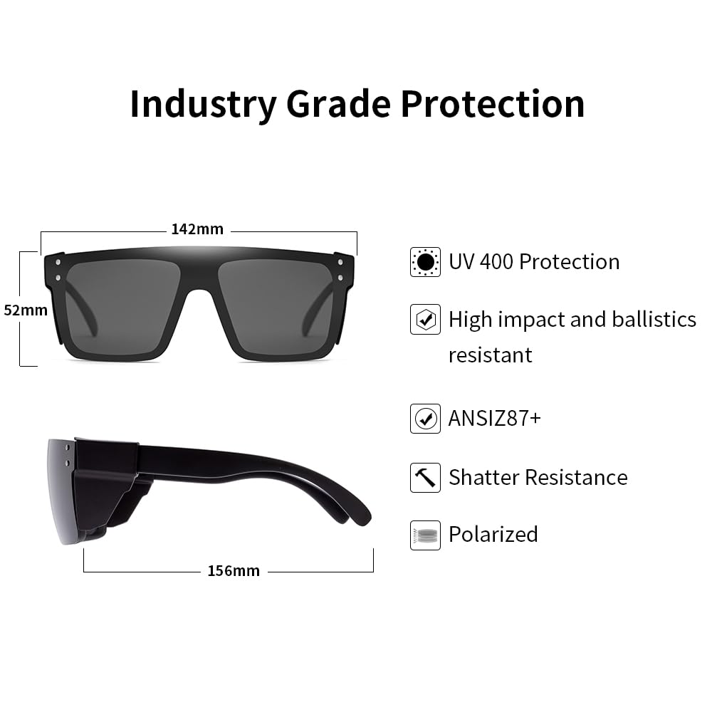 Polarisierte Sonnenbrille für Damen und Herren, stoßfest, Z87.1-Sicherheit, UV400, geringes Gewicht für Arbeiter