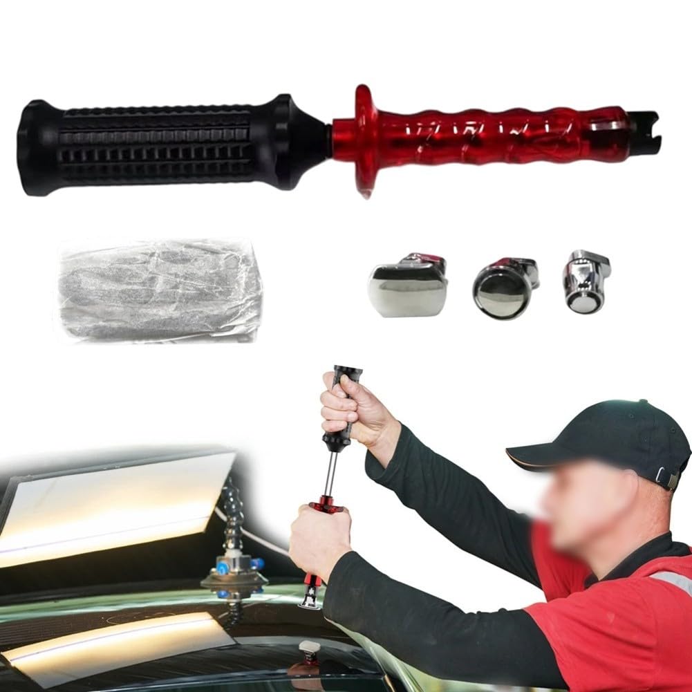 für pdr Slide Hammer Zahnzieher Set mit Zuglaschen, Lackschaden Reparatur Werkzeug für Auto Dellen und Hagelschäden, Kaltkleber Technik ohne Erhitzen, universell einsetzbar