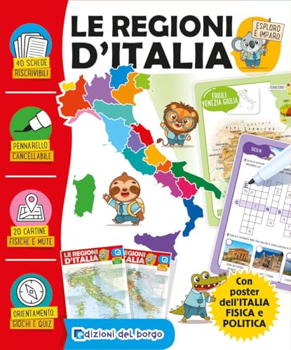 Le regioni d'Italia. Esploro e imparo. Ediz. a colori. Con pennarello cancellabile. Con Poster