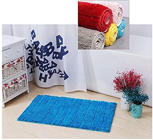 Tapis de bain en microfibre chenille gris 65x45cm lavable - 5